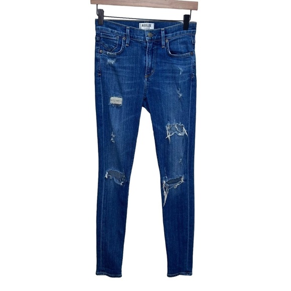 Agolde Distressed Skinny Jeans Size 24 - Picture 2 of 15